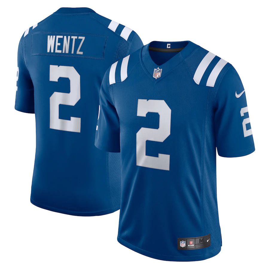 Men Indianapolis Colts #2 Carson Wentz Nike Royal Vapor Limited NFL Jersey